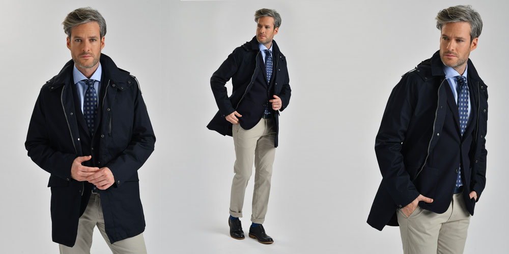 Trench elegante con abito spezzato